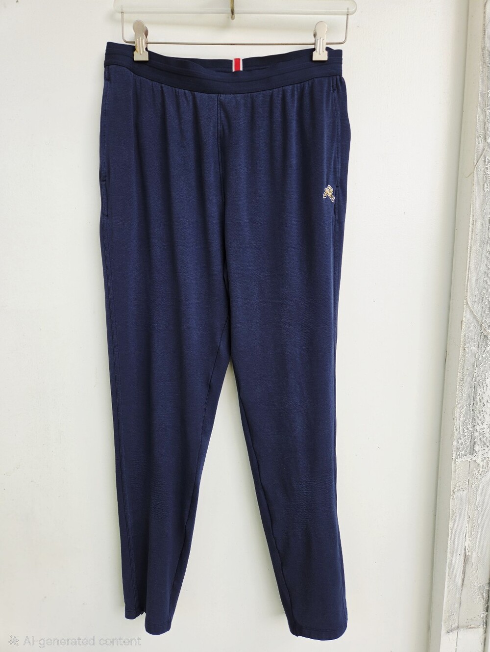 Tracksmith Session Jogger Track Pants Men Navy Blue Drawstring Ankle Zip Large